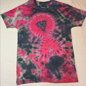 Tie dye breast cancer awareness ribbon